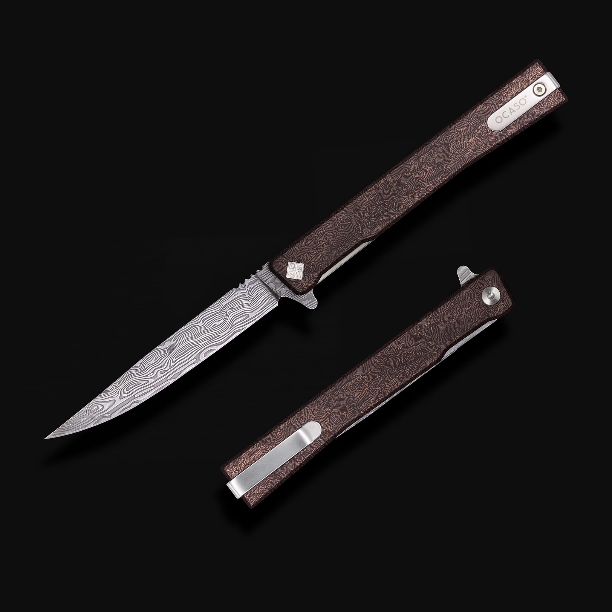 ソマビト　デスシェード Damasteel Solstice – Damascus & Fat Carbon Gentleman's Knife | Ocaso