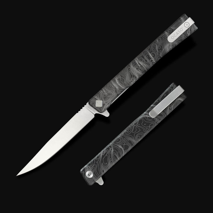 Engraved Titanium Solstice Gentleman's Knife