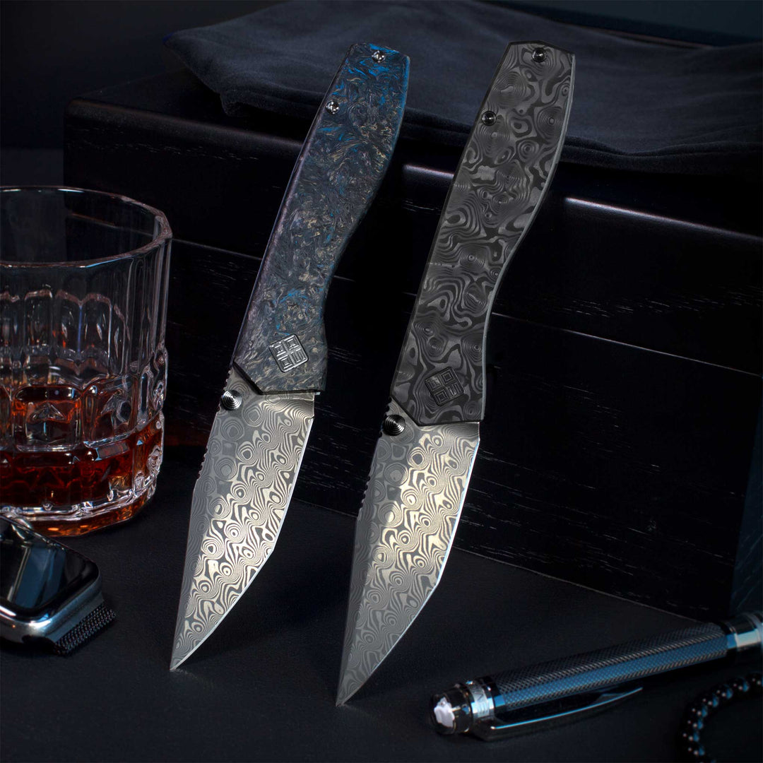 Delos damascus knives Black Dunes