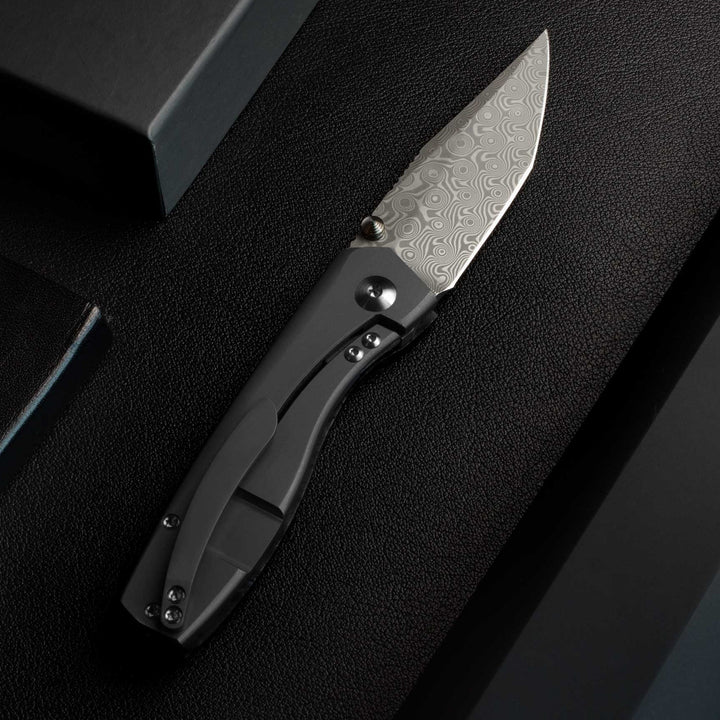 Delos Damascus knives Black Dunes