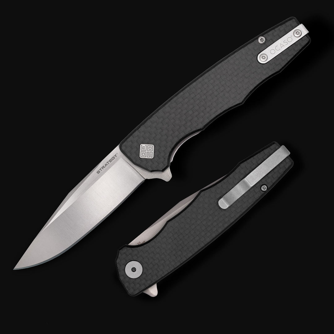 Strategy EDC pocket knife carbon fiber handle