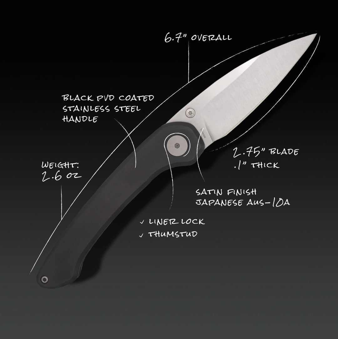 Seaton gentleman knife stainless steel black