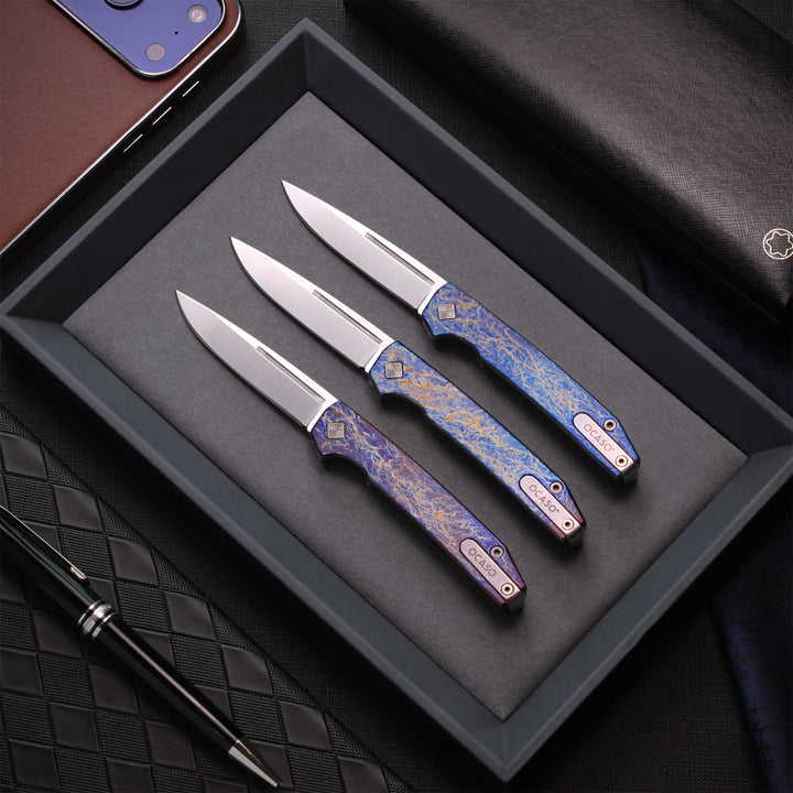 Anodized Titanium Slipjoint Gentleman's pocket knife