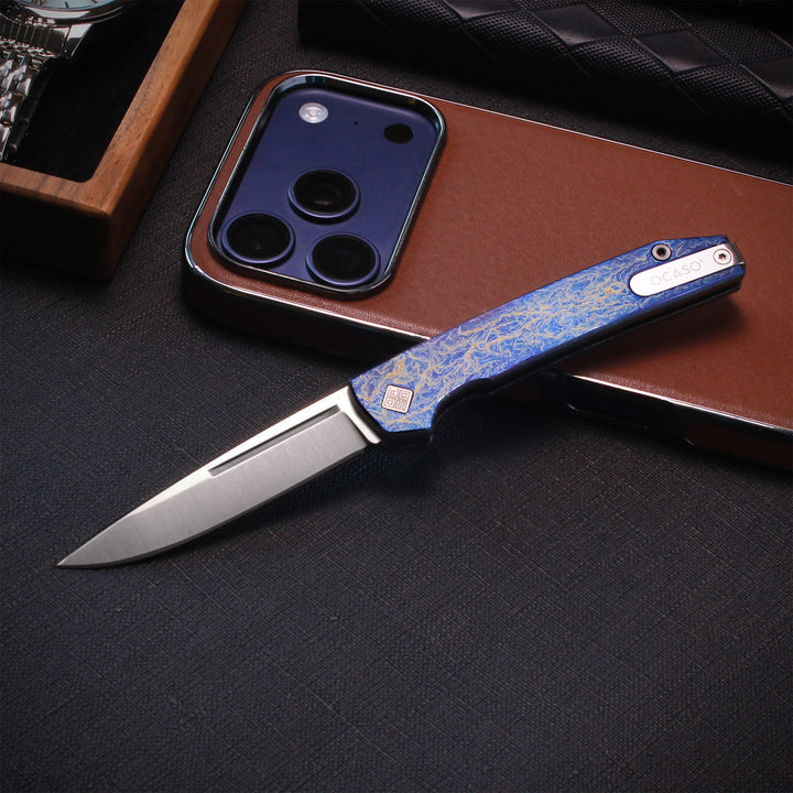 Anodized Titanium Slipjoint Gentleman's pocket knife