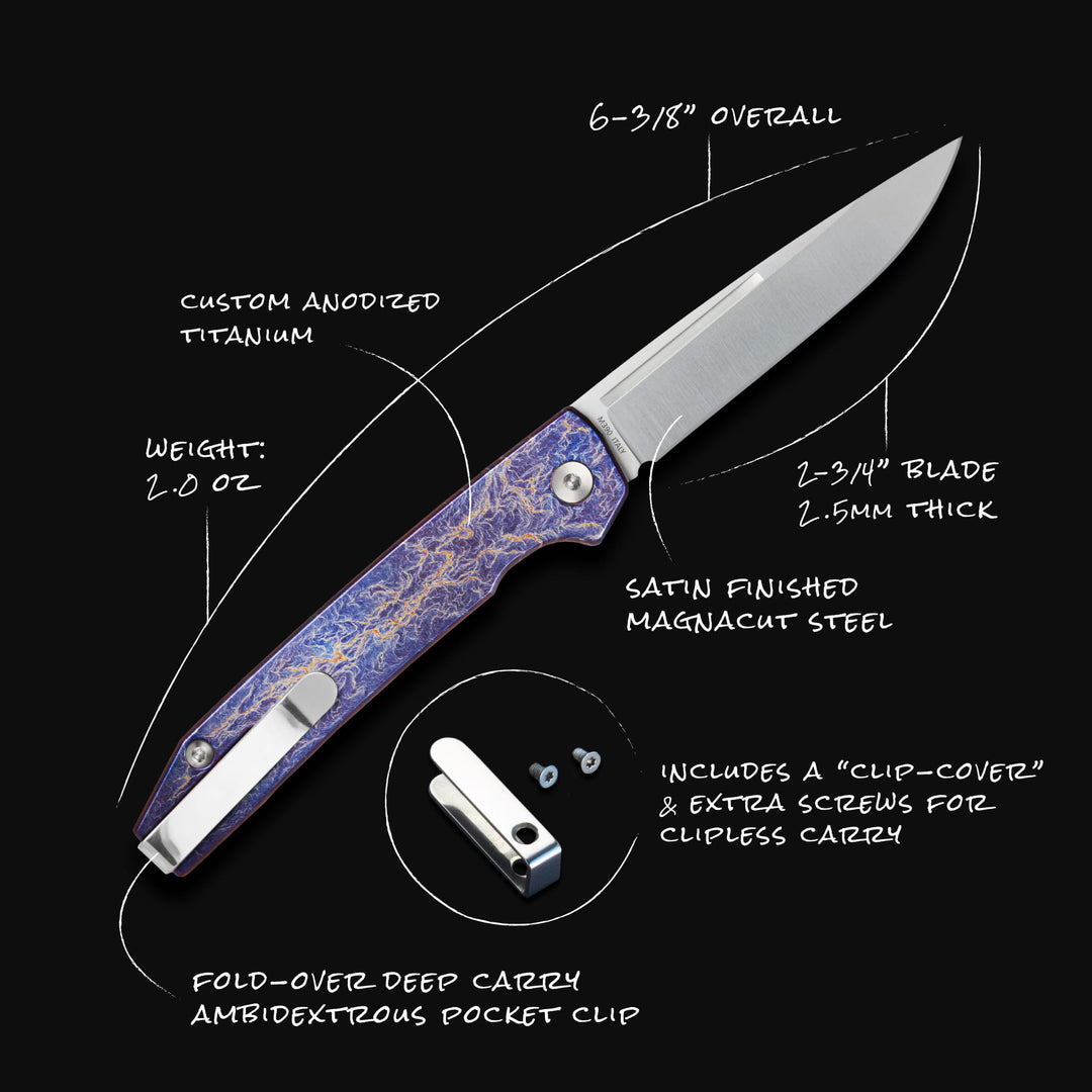 Anodized Titanium Slipjoint Gentleman's pocket knife