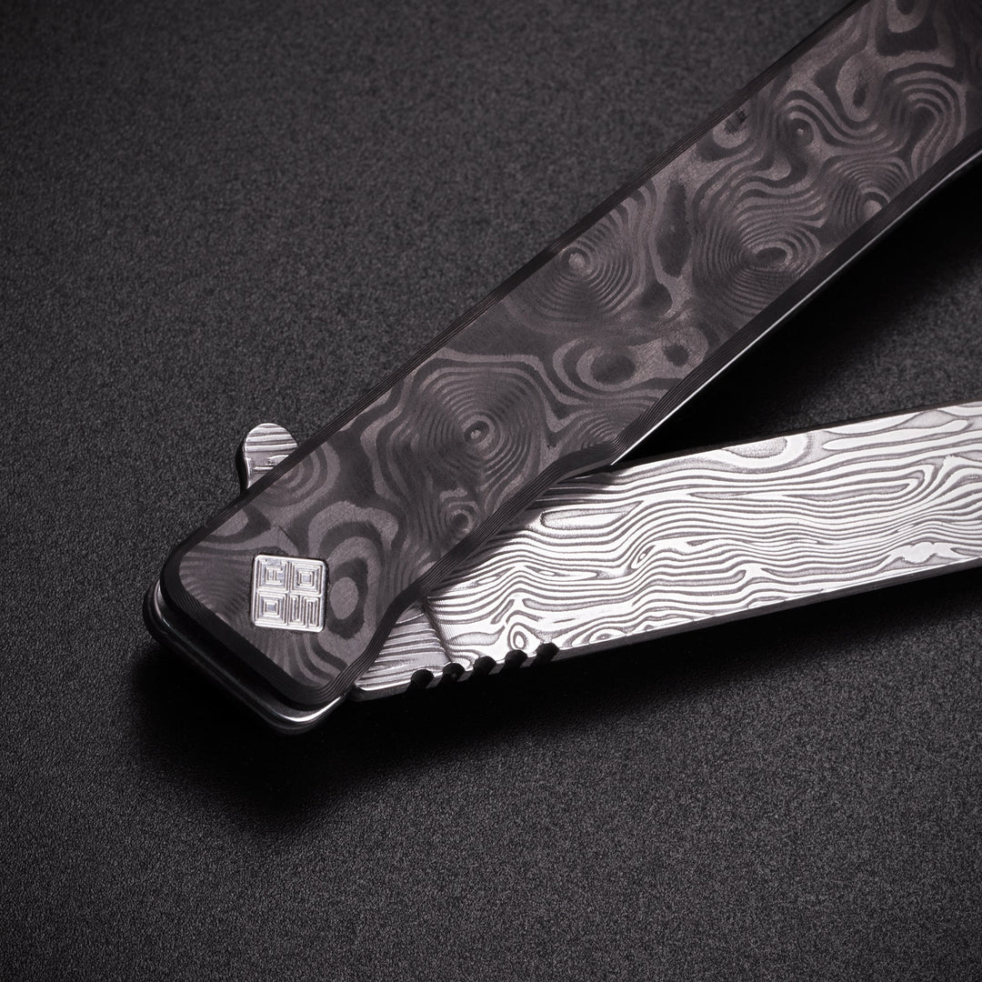 Damasteel Solstice Gentleman's Knife Black Dunes Fat Carbon
