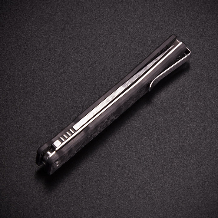 Damasteel Solstice Gentleman's Knife Black Dunes Fat Carbon