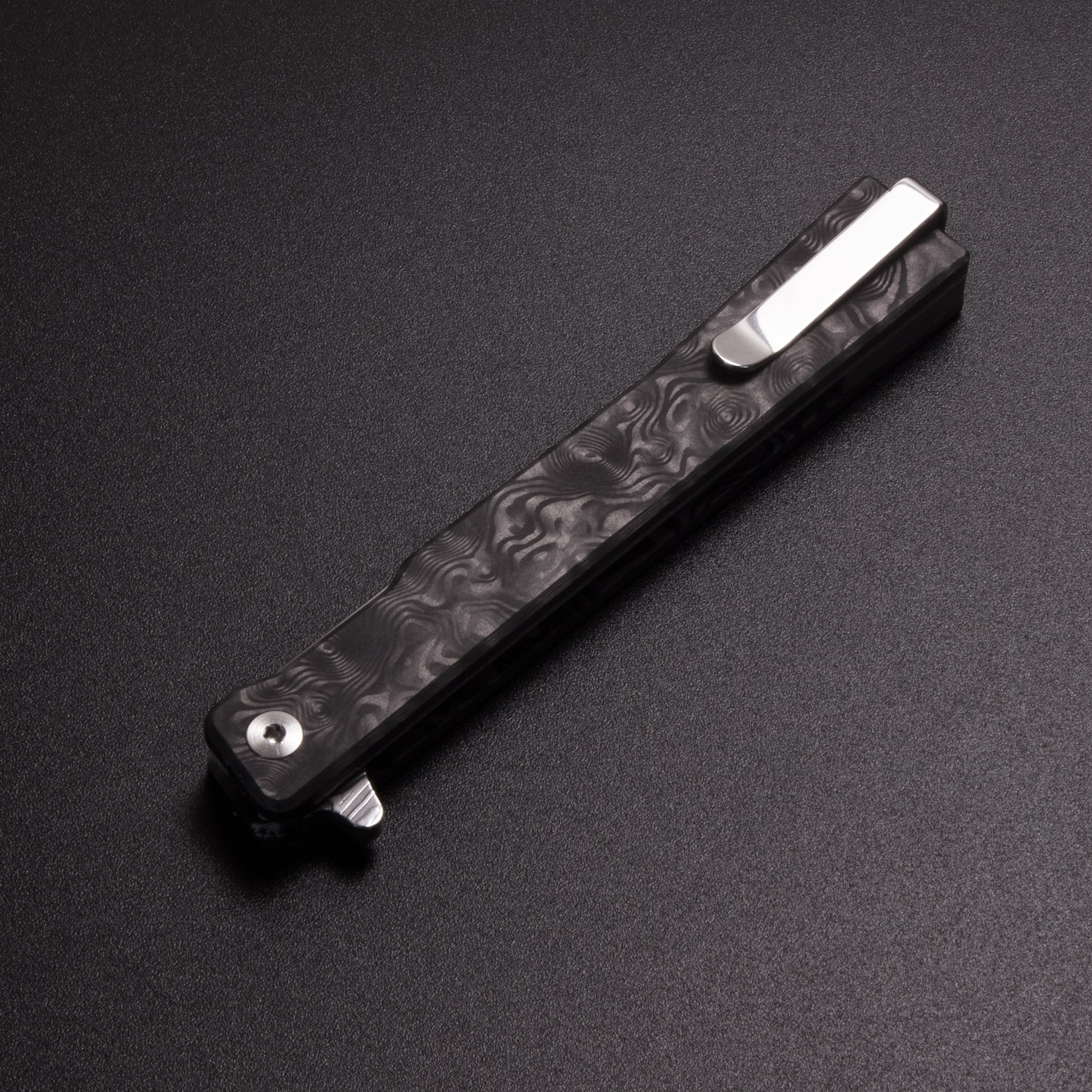 Damasteel Solstice Gentleman's Knife Black Dunes Fat Carbon