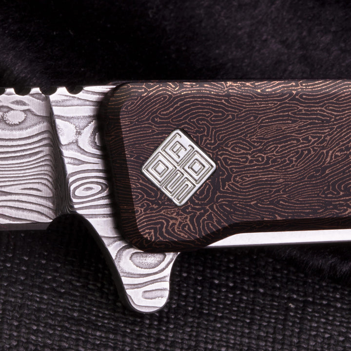 Damasteel Solstice Gentleman's Knife Space Coral Fat Carbon