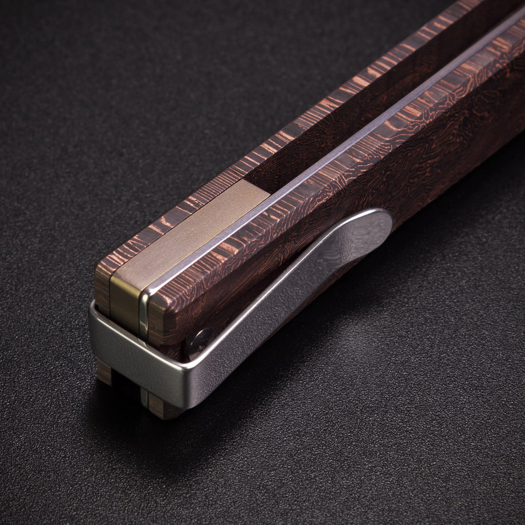 Damasteel Solstice Gentleman's Knife Space Coral Fat Carbon