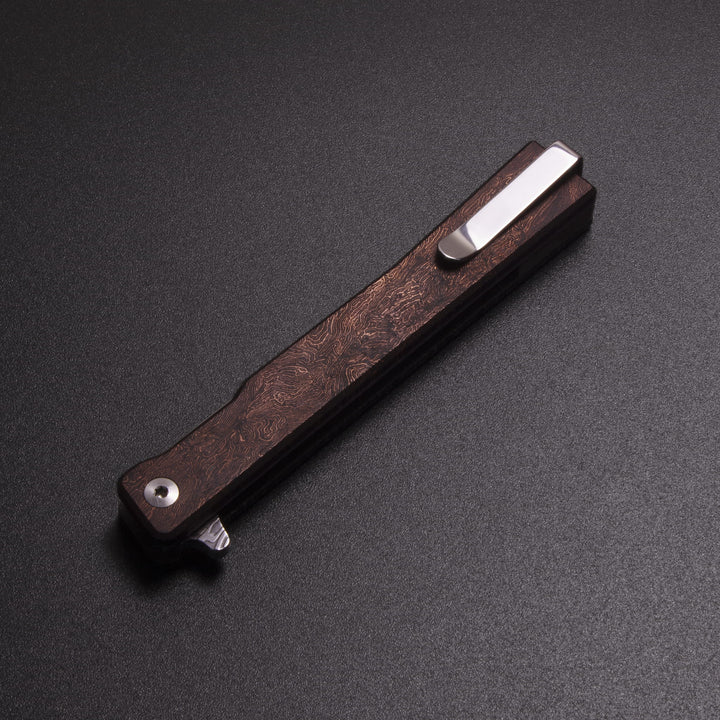 Damasteel Solstice Gentleman's Knife Space Coral Fat Carbon