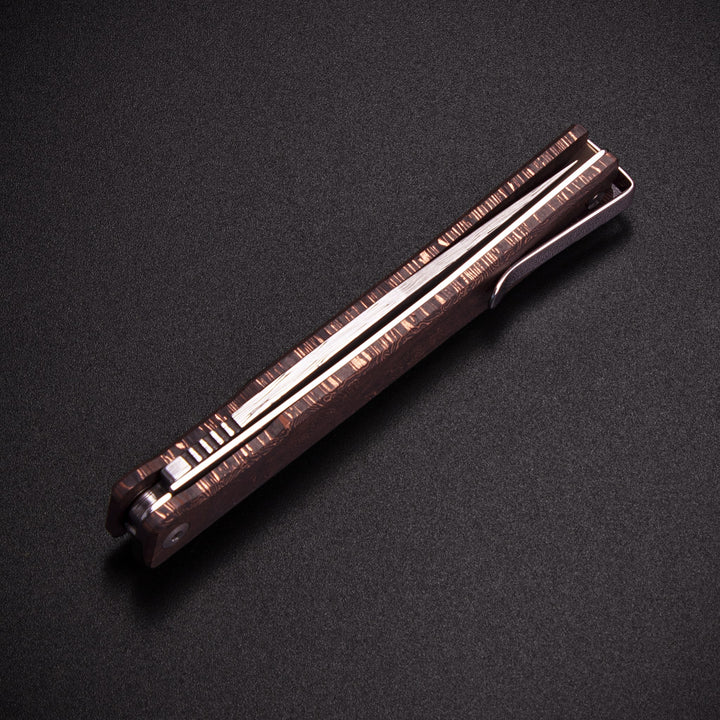 Damasteel Solstice Gentleman's Knife Space Coral Fat Carbon