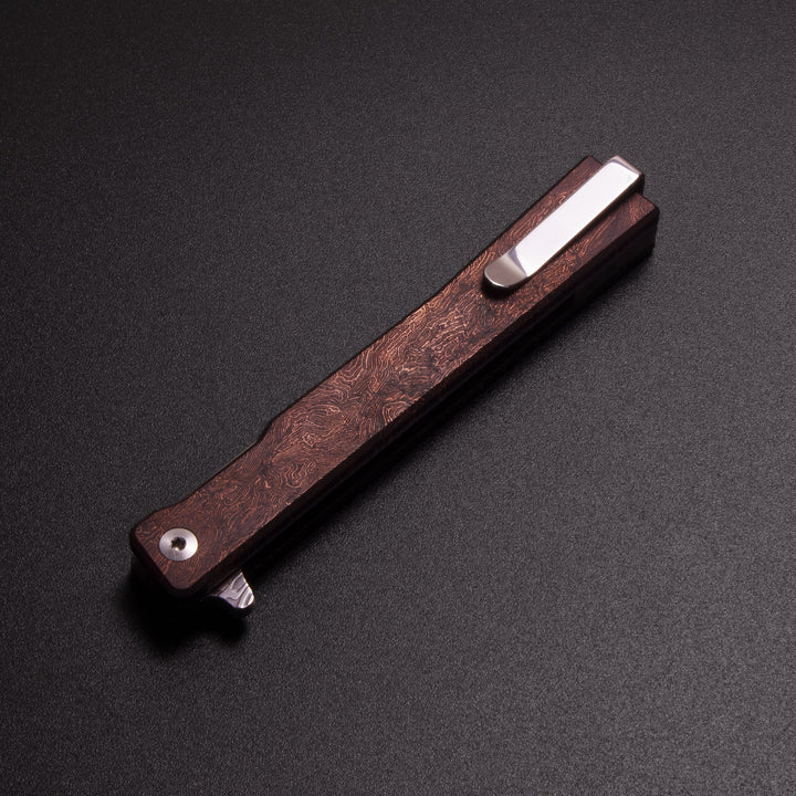 Damasteel Solstice Gentleman's Knife Space Coral Fat Carbon