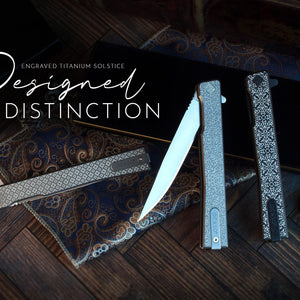 Engraved Titanium Solstice Gentleman's Knife