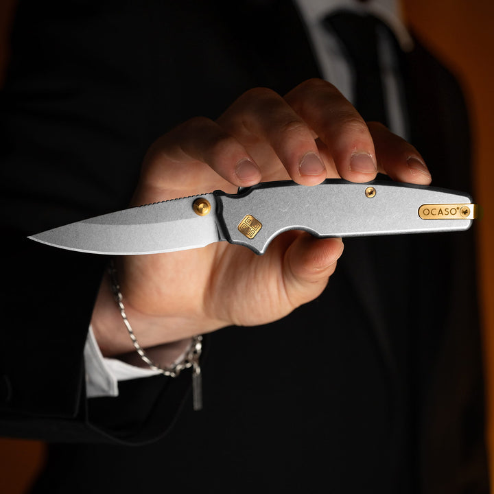Regis Titanium Demko Shark Lock Gold Hardware
