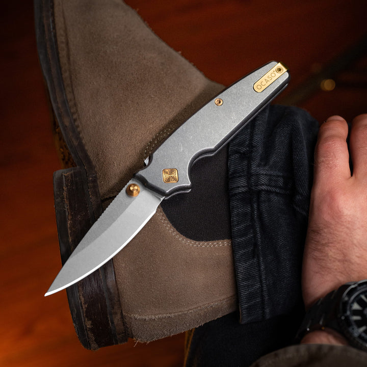 Regis Titanium Demko Shark Lock Gold Hardware