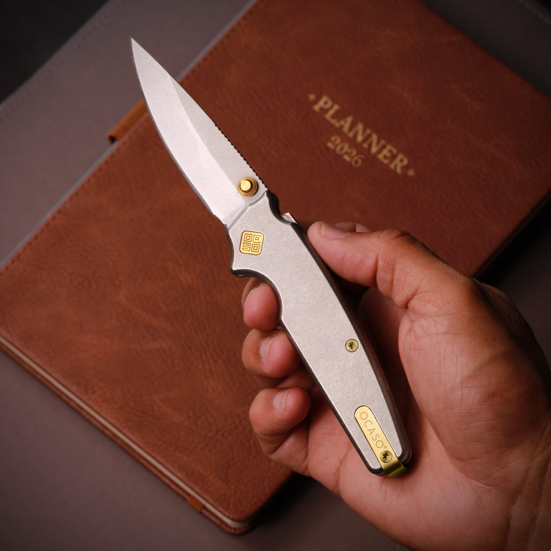 Regis Titanium Demko Shark Lock Gold Hardware
