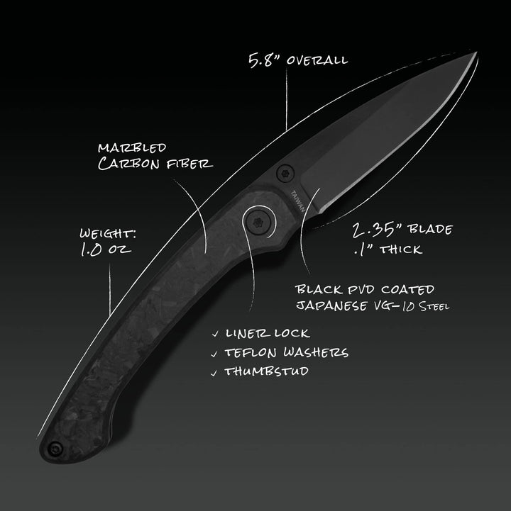 Seaton gentleman knife Mini / Carbon Fiber + Black PVD