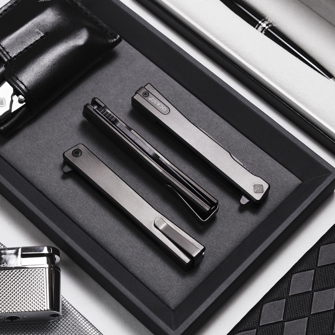 Solstice Executive knife Black Titanium + Black / Harpoon