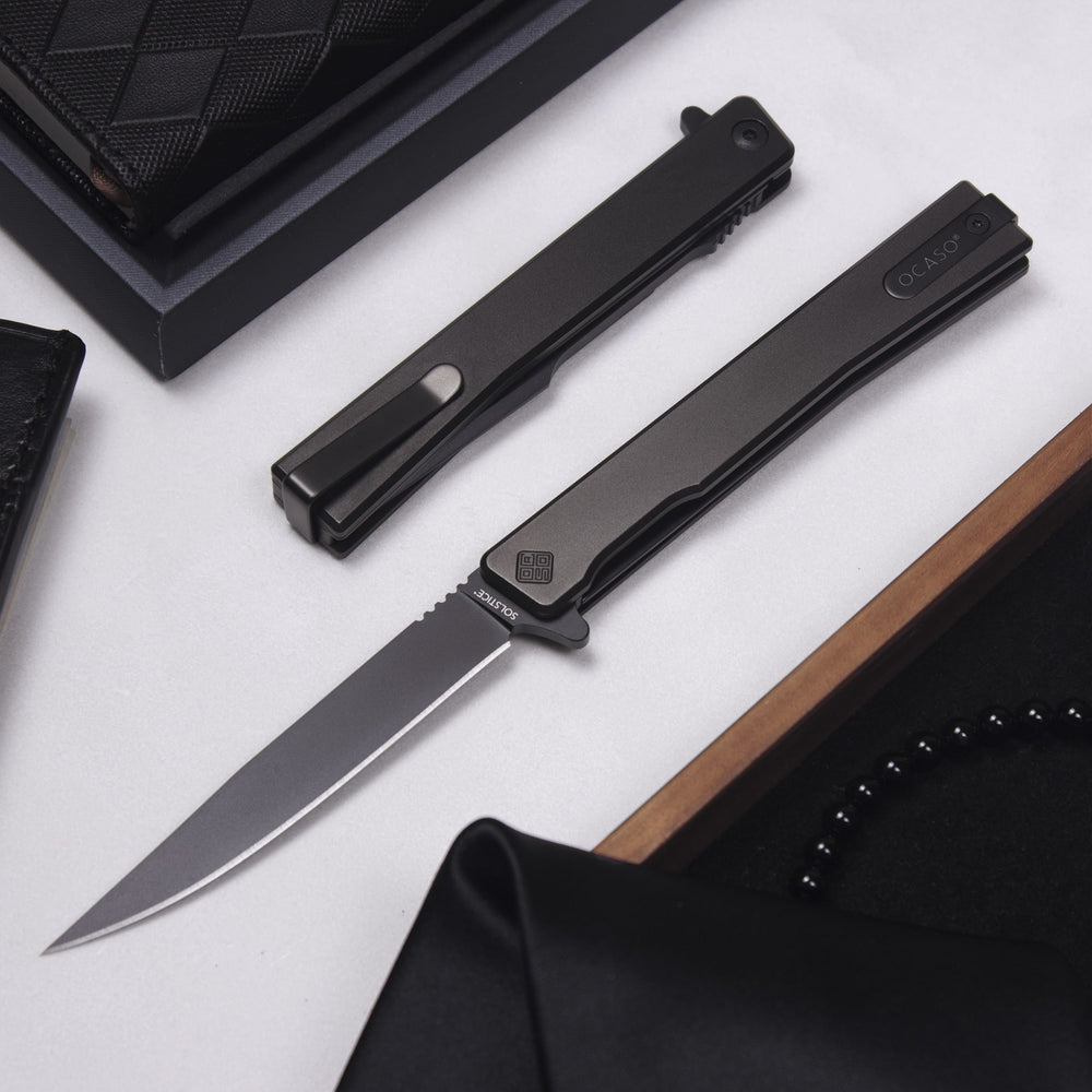 Black Titanium Gentleman's Knife Solstice