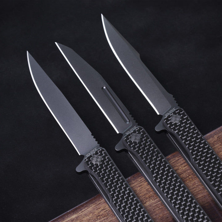 Solstice gentleman’s knife carbon fiber black blade