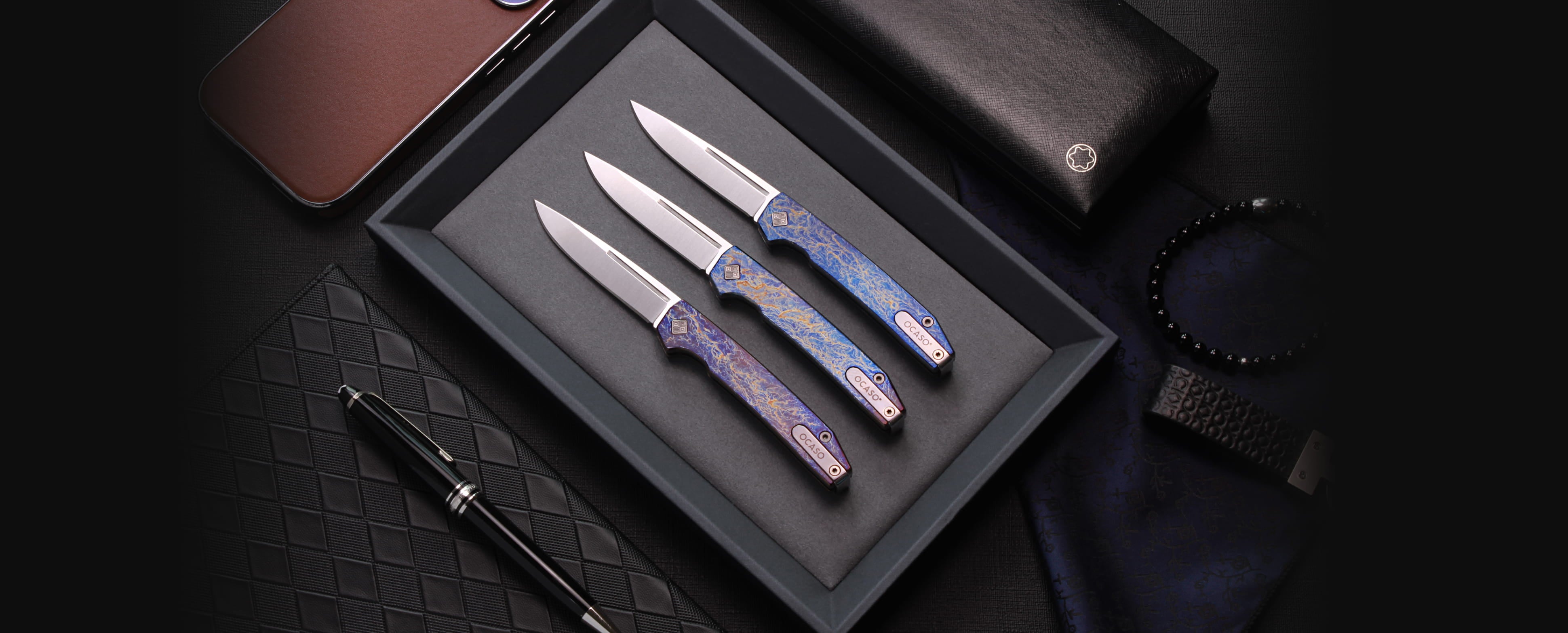 Anodized Titanium Slipjoint Sovranto Gentleman's Knife