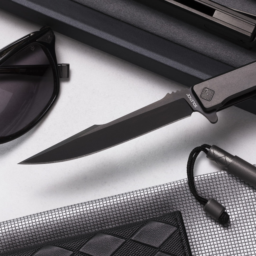 Solstice Executive knife Black Titanium + Black / Harpoon