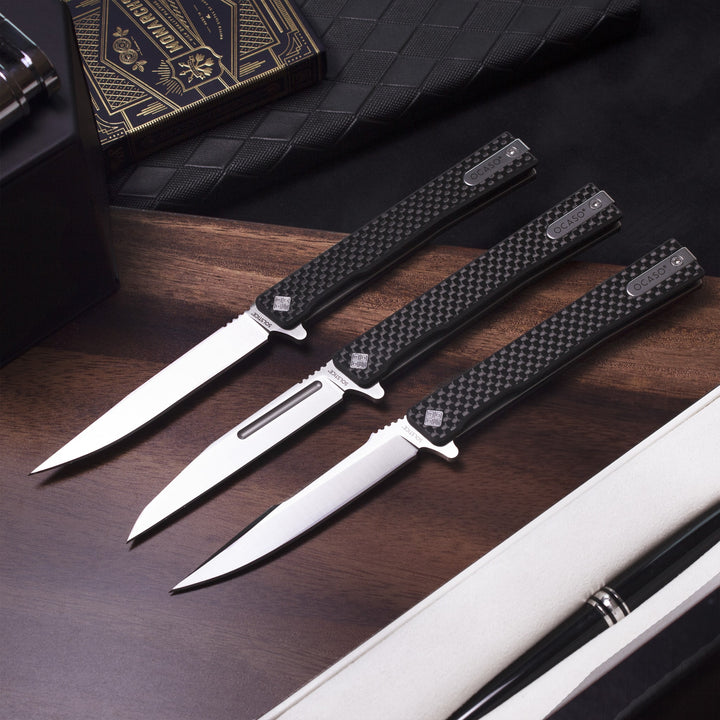 Solstice Executive knife Carbon Fiber + Satin / Wharncliffe