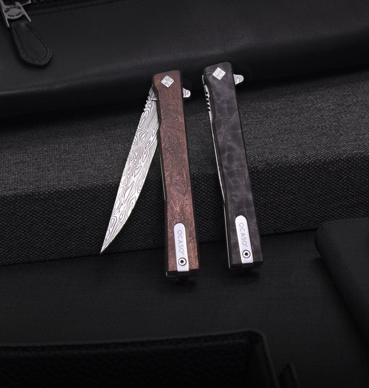 Damasteel Solstice Gentleman's Knife Space Coral Fat Carbon