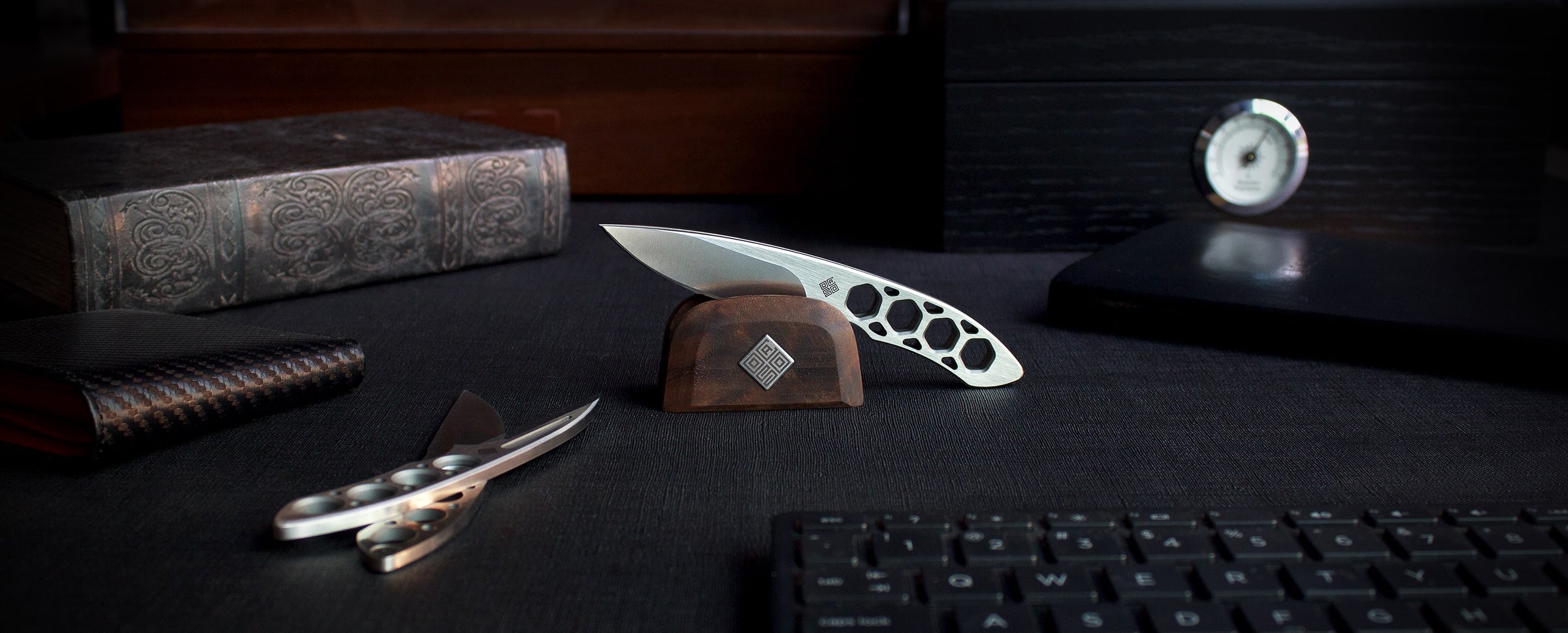 Desk knife letter opener on desk 