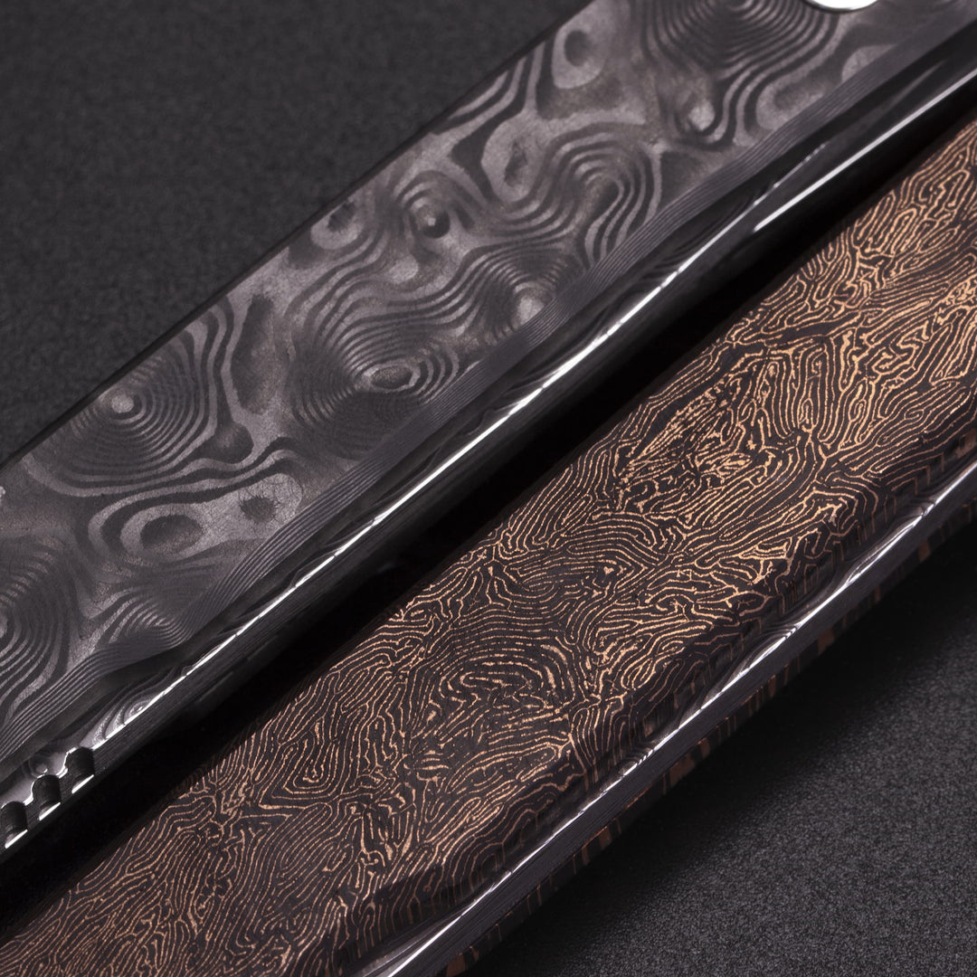 Damasteel Solstice Gentleman's Knife Space Coral Fat Carbon