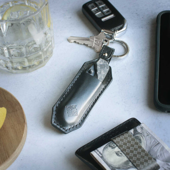 Key Slip Square Key Slip - Full Grain Leather Knife Slip for EDC | Ocaso