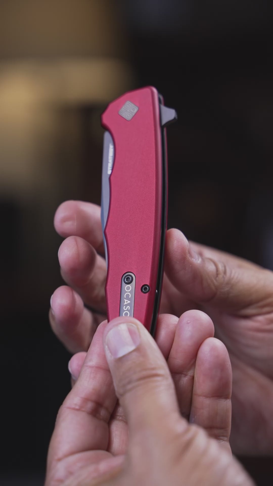 Ocaso Strategy Red Aluminum Pocket Knife