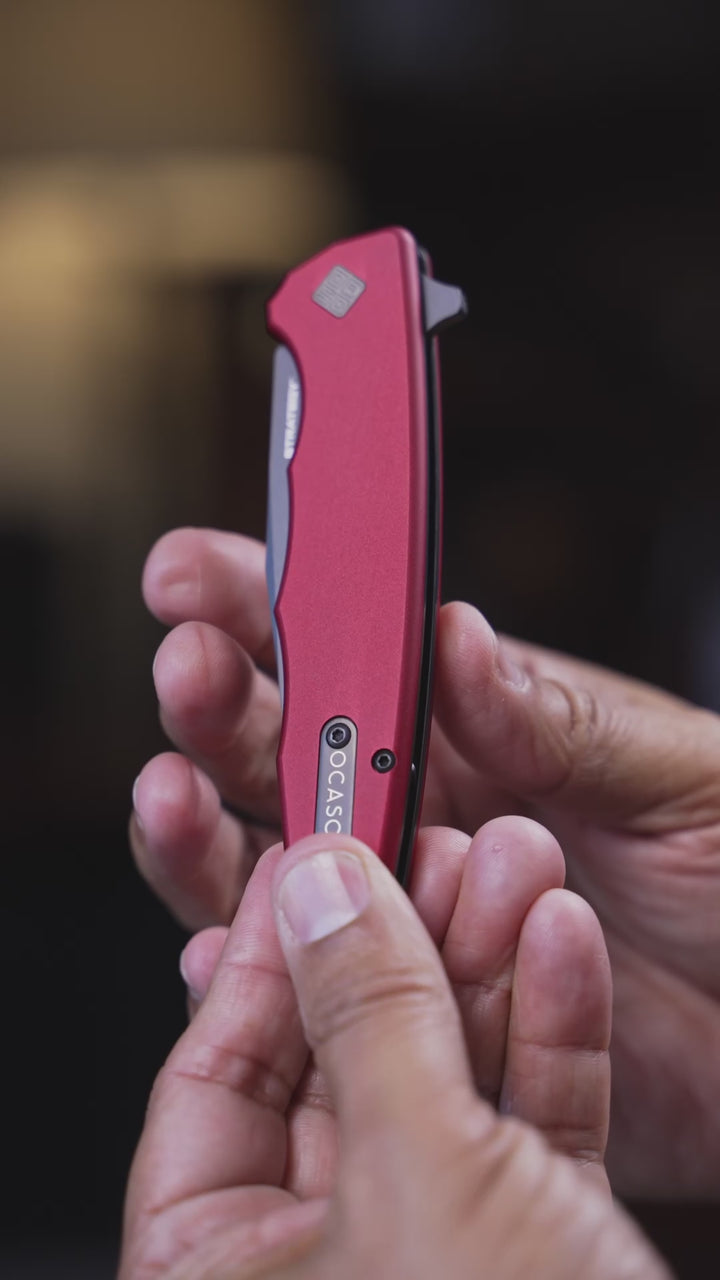 Ocaso Strategy Red Aluminum Pocket Knife