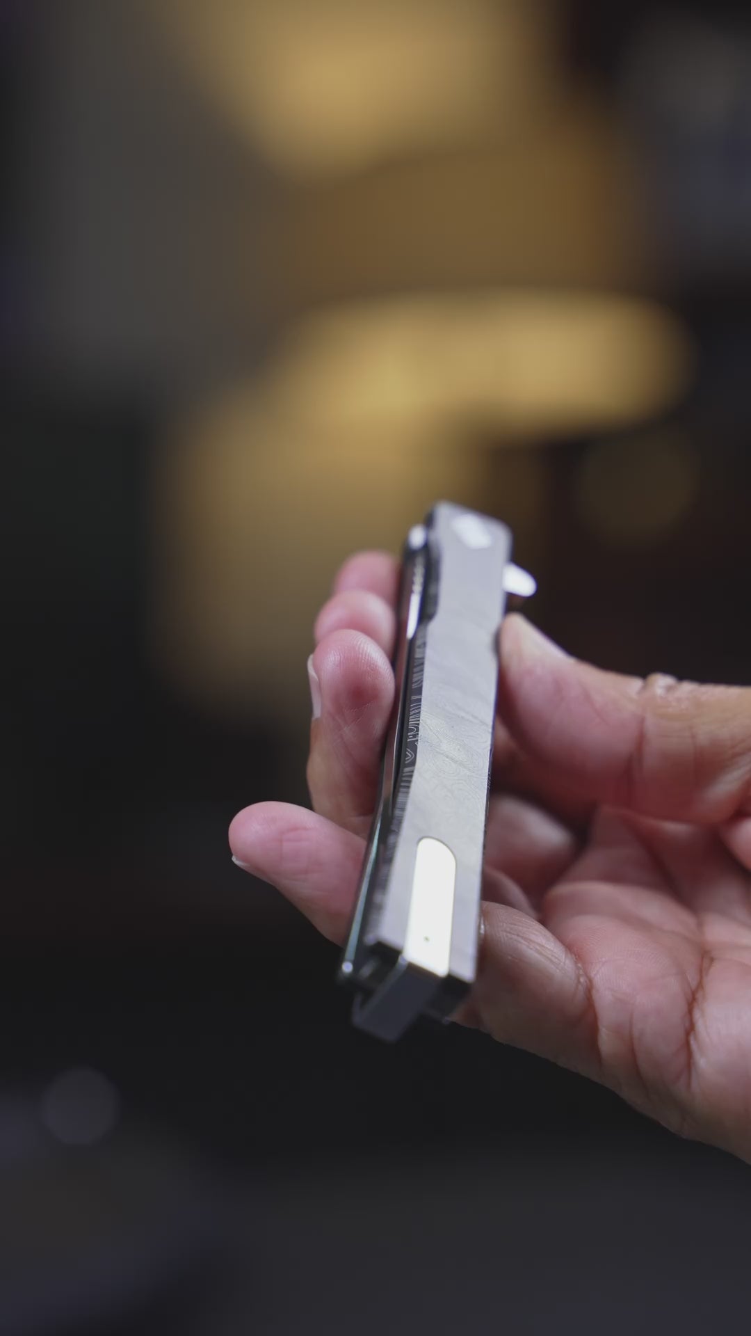 Engraved Titanium Pocket Knife Solstice