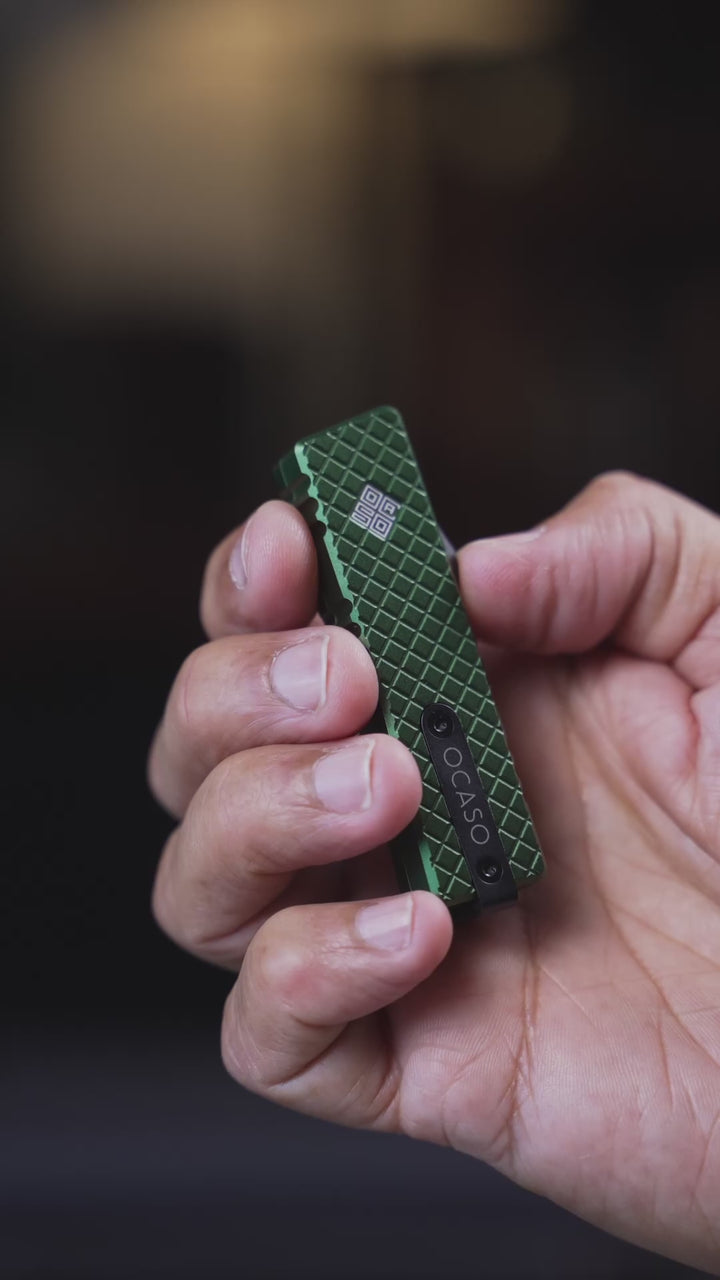 Automatic OTF aluminum green M390 CA legal knife