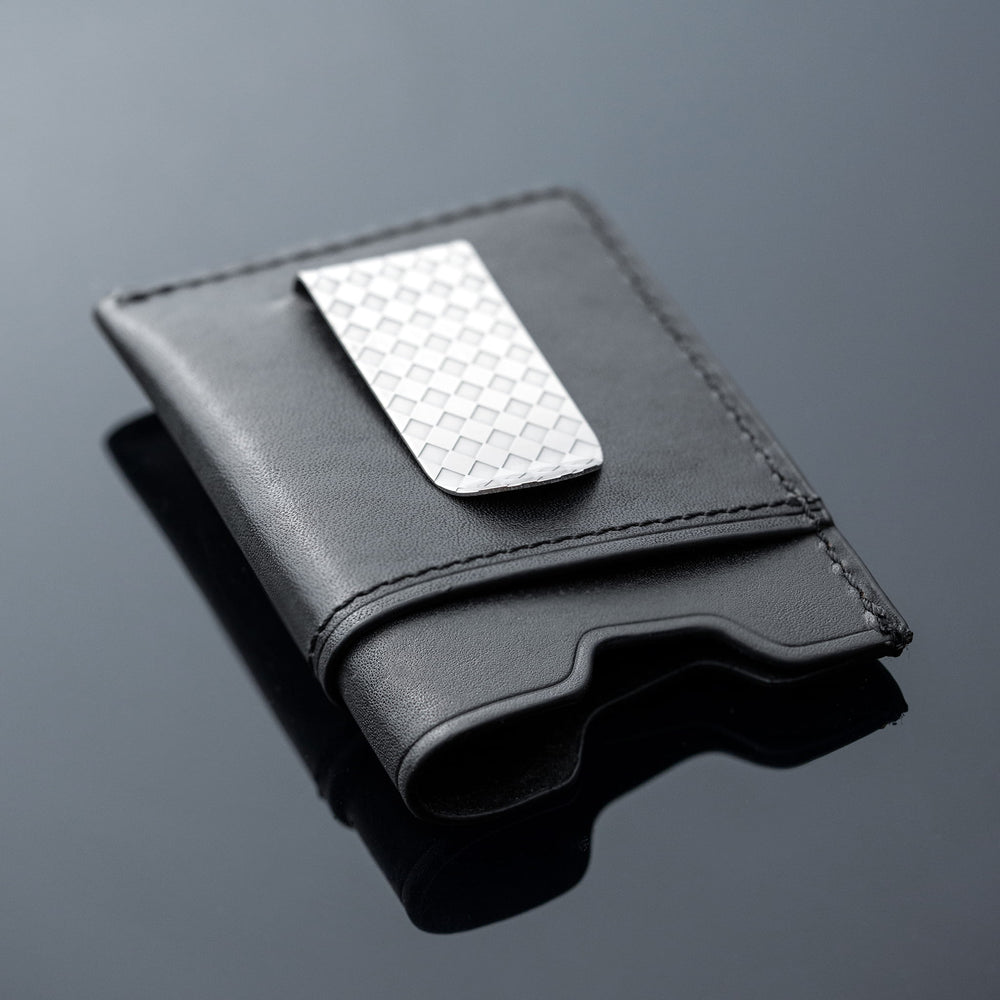 EDC knife wallet leather holds knife and pen