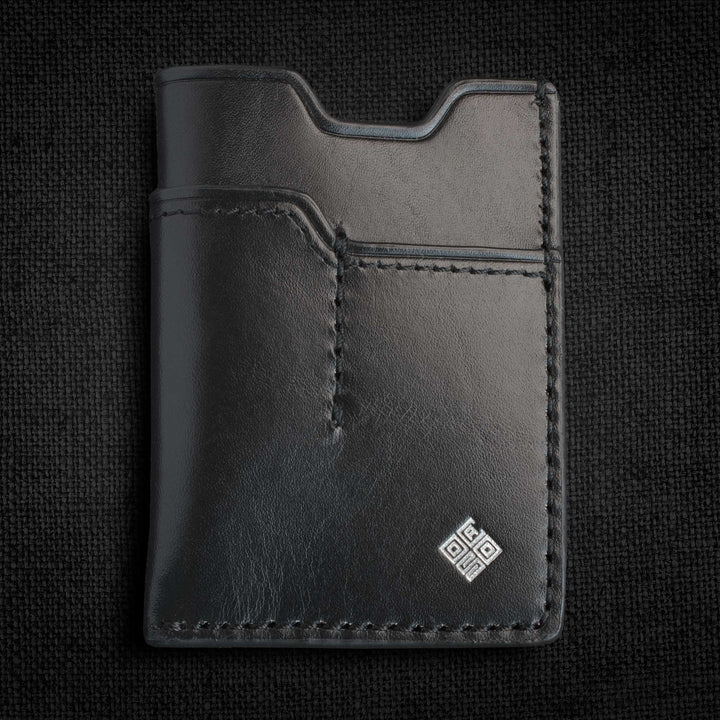 EDC leather wallet with knife